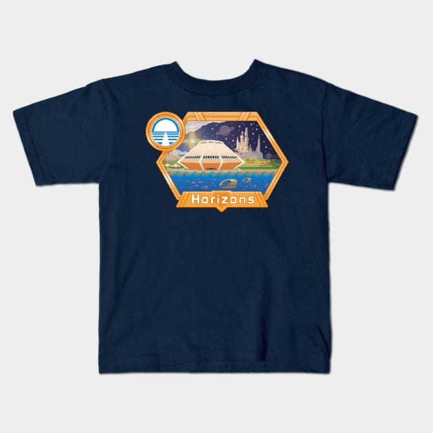 Horizons Pixel Art Kids T-Shirt by retrocot